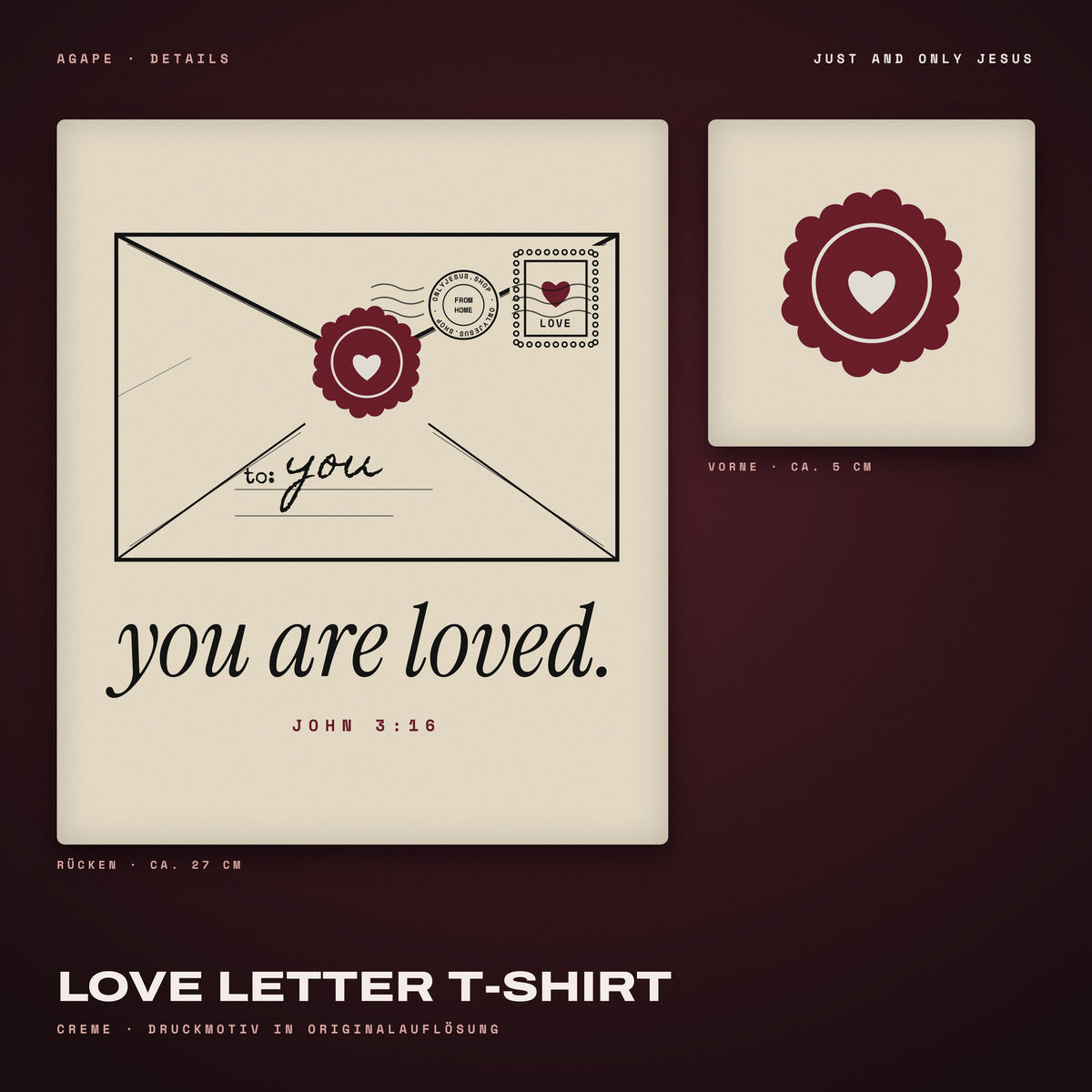 LOVE LETTER T-Shirt Cream – Details