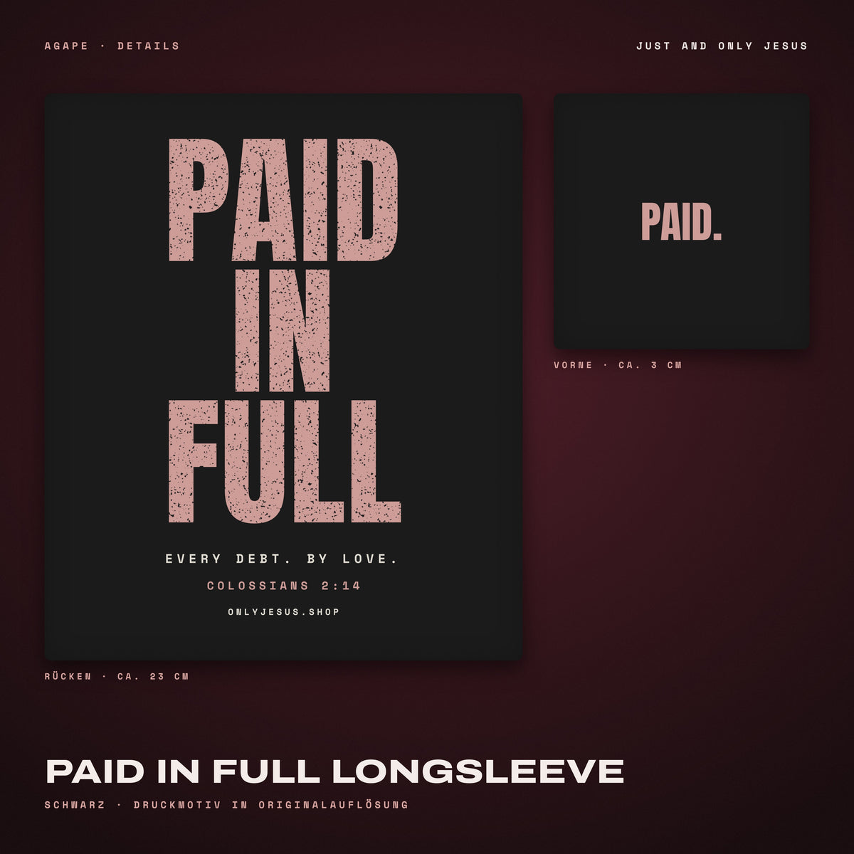 PAID IN FULL Longsleeve Black – Details