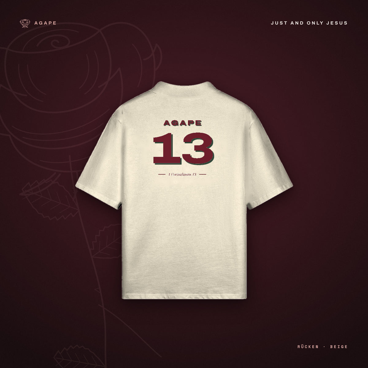 AGAPE F.C. Poloshirt Beige – Rückseite