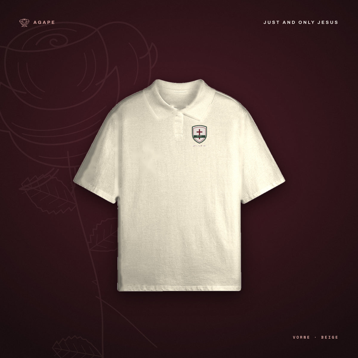 AGAPE F.C. Poloshirt Beige – Vorderseite