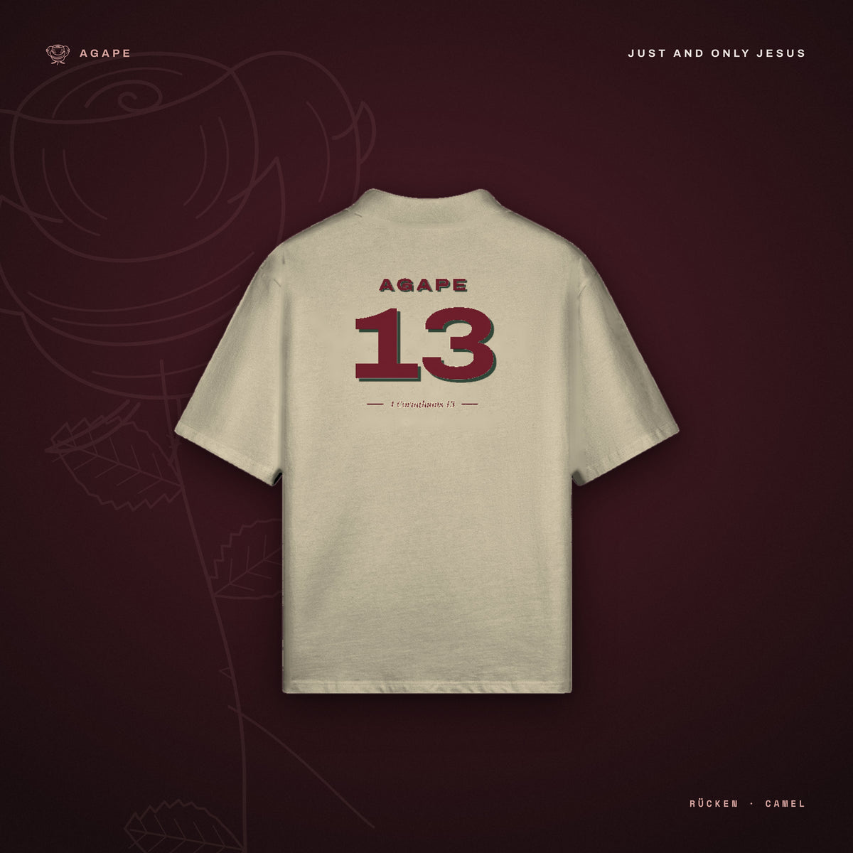 AGAPE F.C. Poloshirt Camel – Rückseite