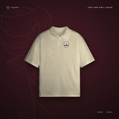 AGAPE F.C. Poloshirt Camel – Vorderseite