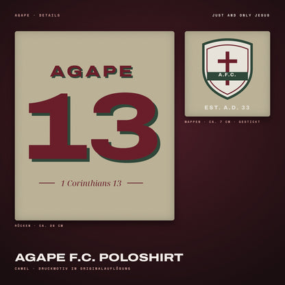 AGAPE F.C. Poloshirt Camel – Details