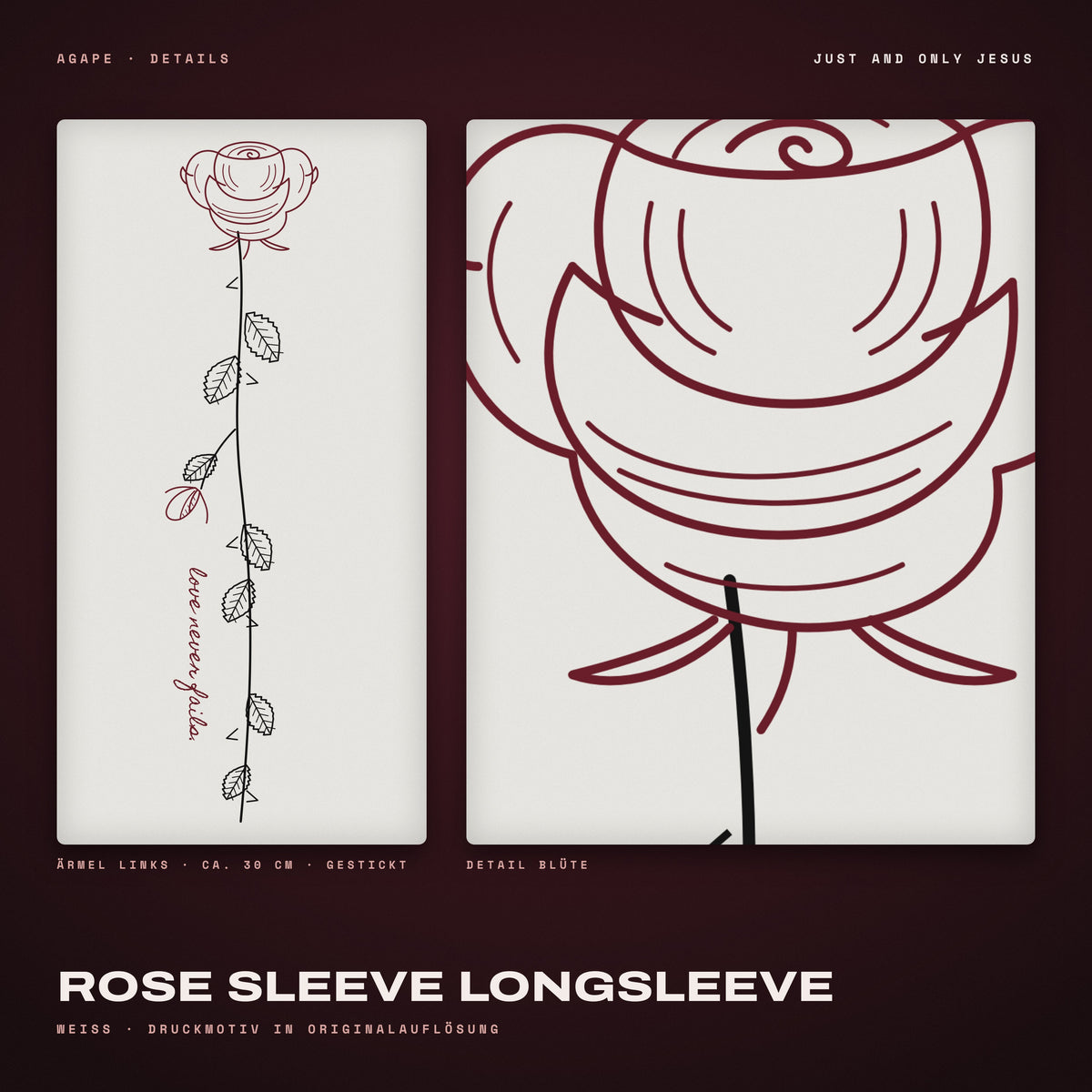 ROSE SLEEVE Longsleeve White – Details