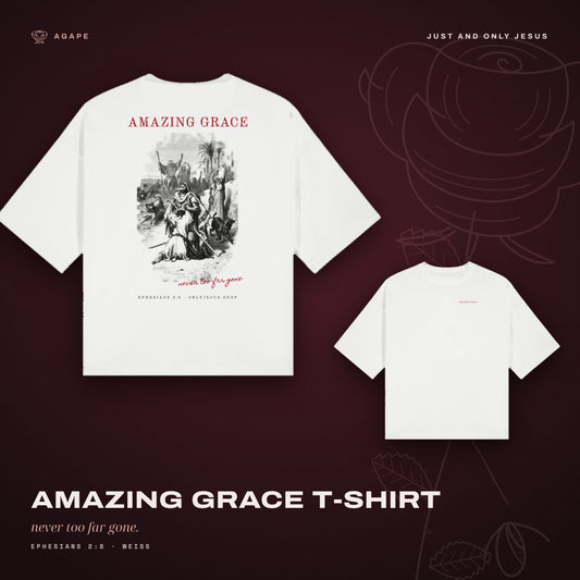 AMAZING GRACE T-Shirt White – Rücken und Front