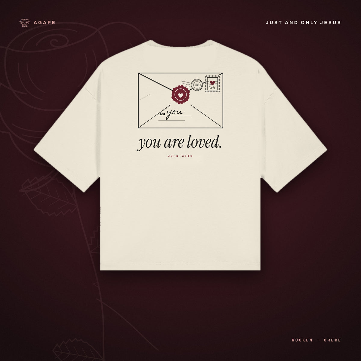 LOVE LETTER T-Shirt Cream – Rückseite