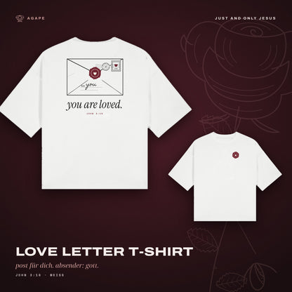 LOVE LETTER T-Shirt White – Rücken und Front