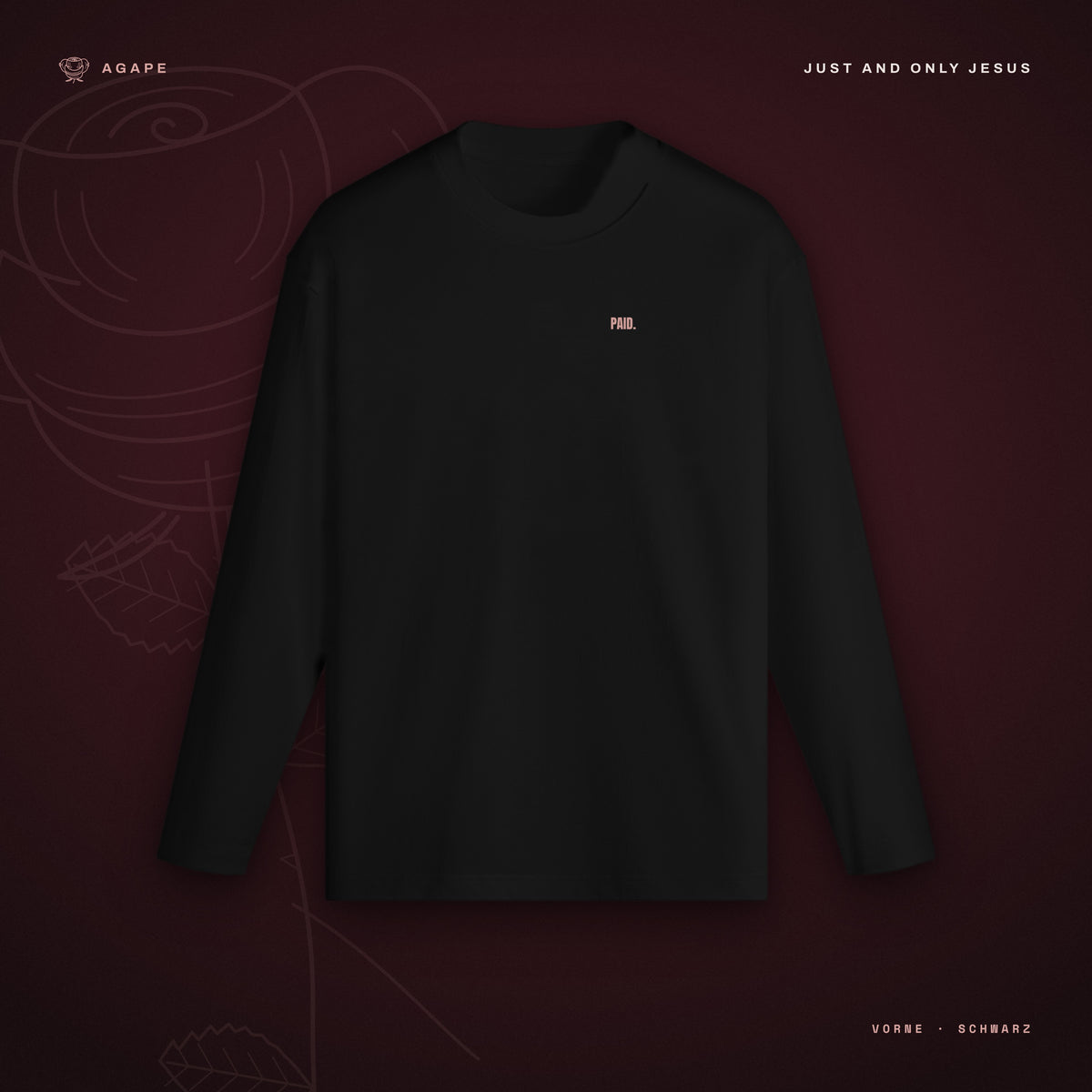 PAID IN FULL Longsleeve Black – Vorderseite