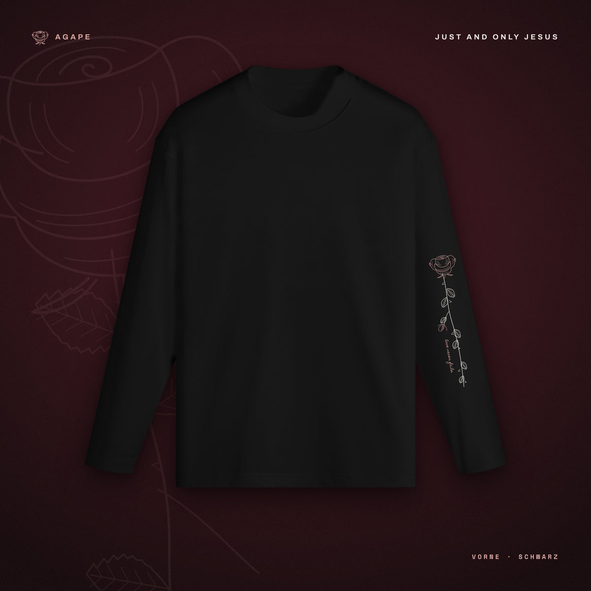 ROSE SLEEVE Longsleeve Black – Vorderseite