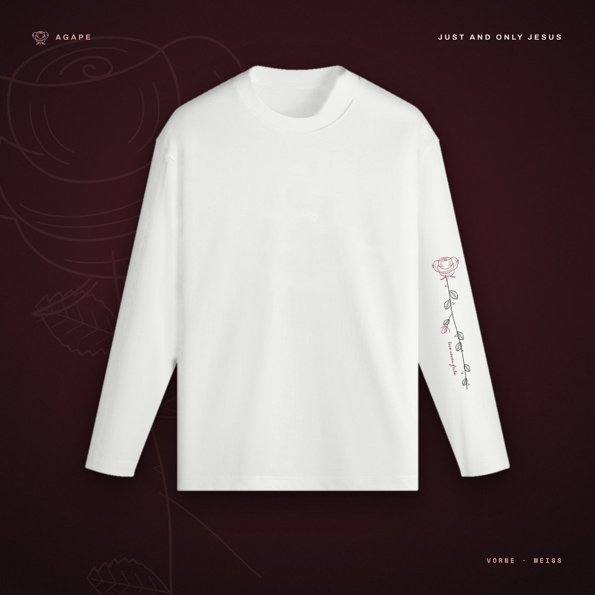 ROSE SLEEVE Longsleeve White – Vorderseite