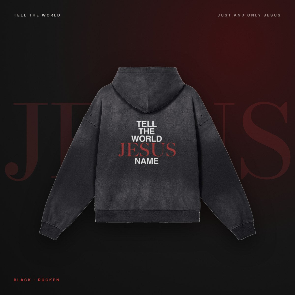 Tell the World Zip-Hoodie – Black