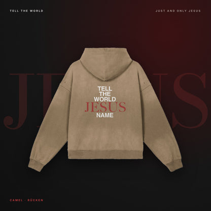 Tell the World Zip-Hoodie – Camel