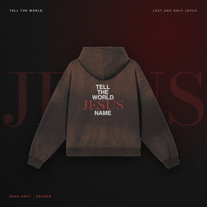 Tell the World Zip-Hoodie – Dark Grey