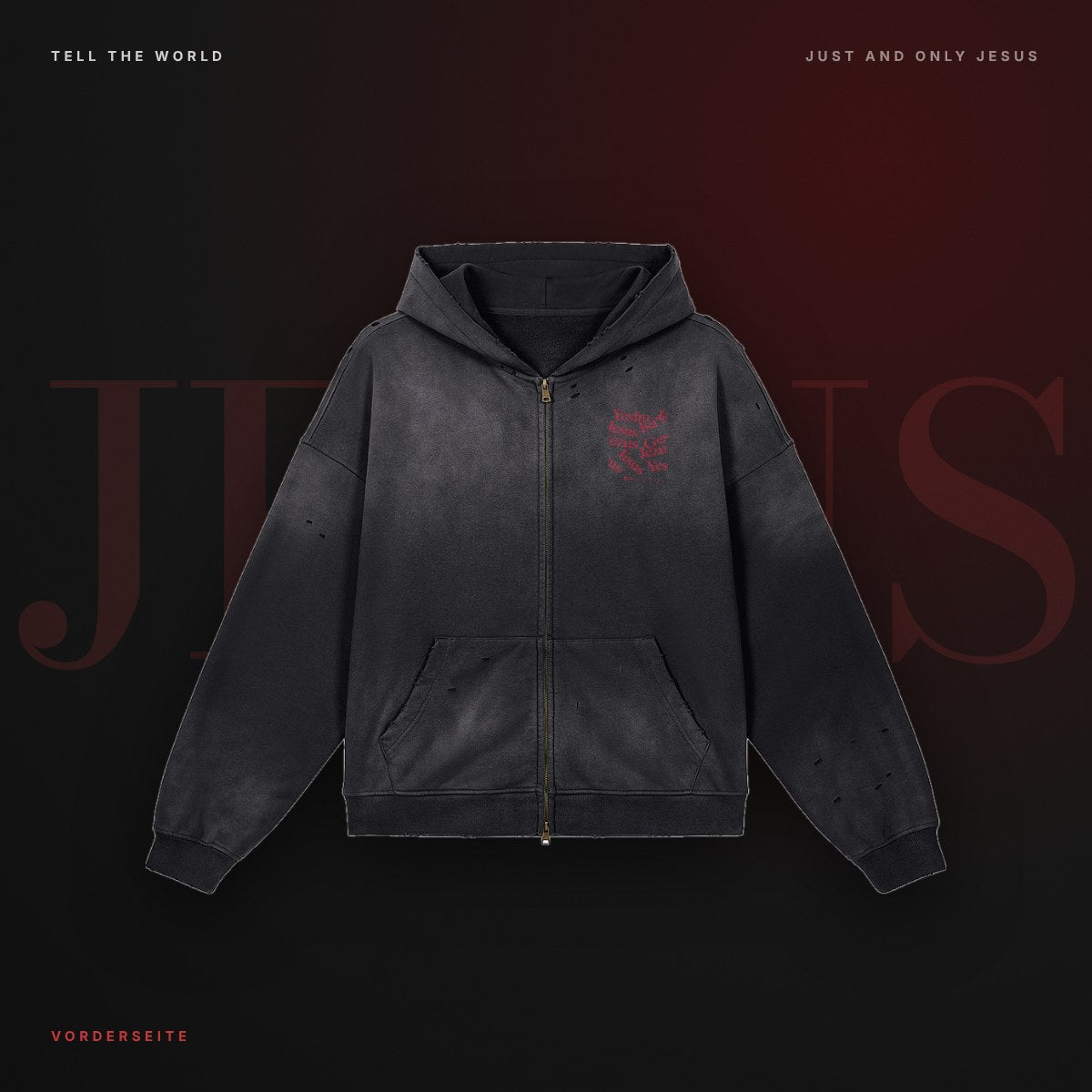 Tell the World Zip-Hoodie – Front