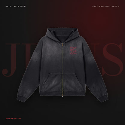 Tell the World Zip-Hoodie – Front