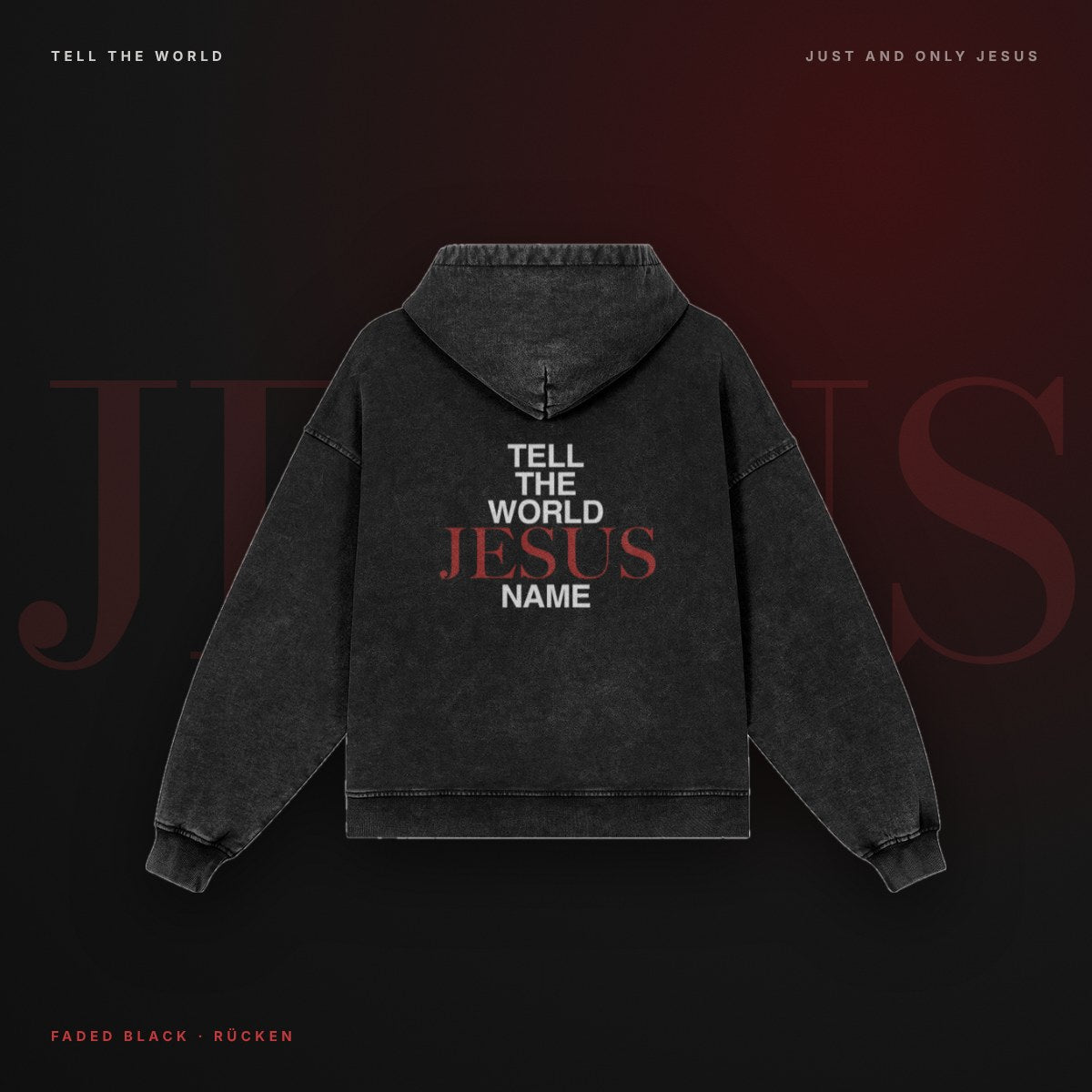 Zip-Hoodie faded black – Back