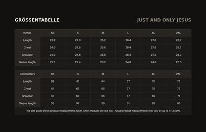 Größentabelle Zip-Hoodie